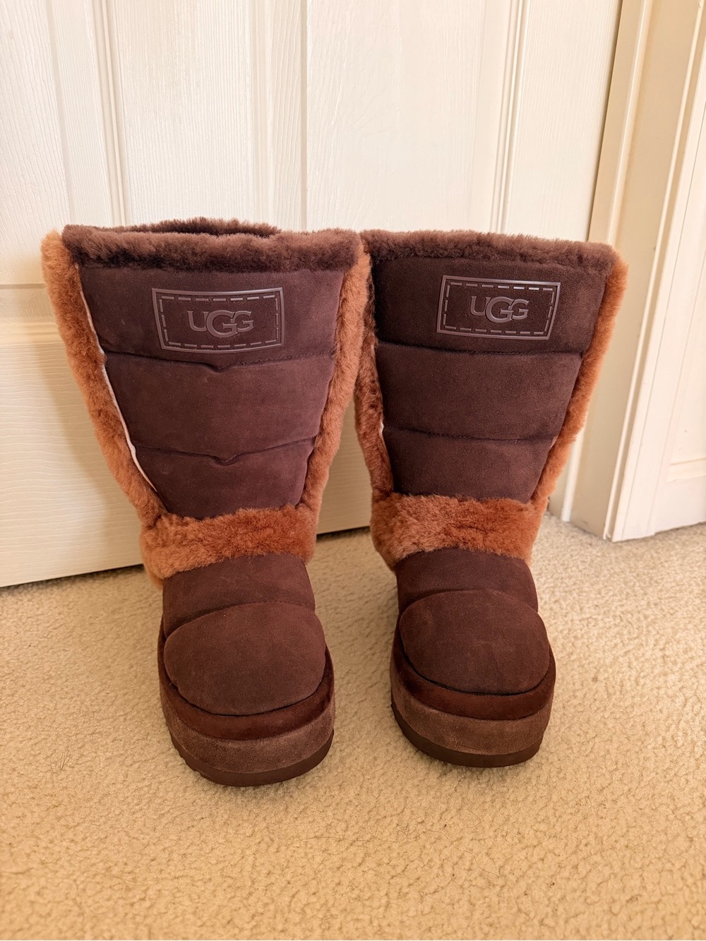 UGG Women's Chocolate Brown Suede Shearling Winter Boots